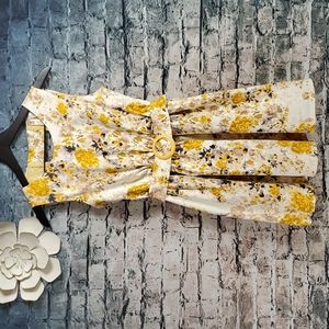 Alice Moon | Gypsy Boho Retro White and Yellow Floral Rockabilly Dress